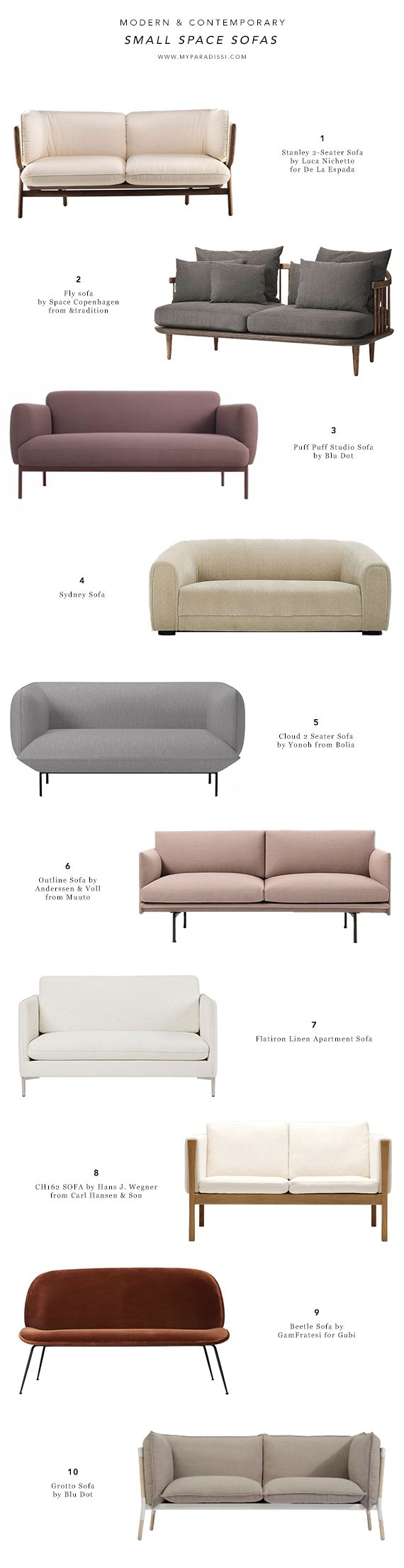 10 BEST: Contemporary small space sofas