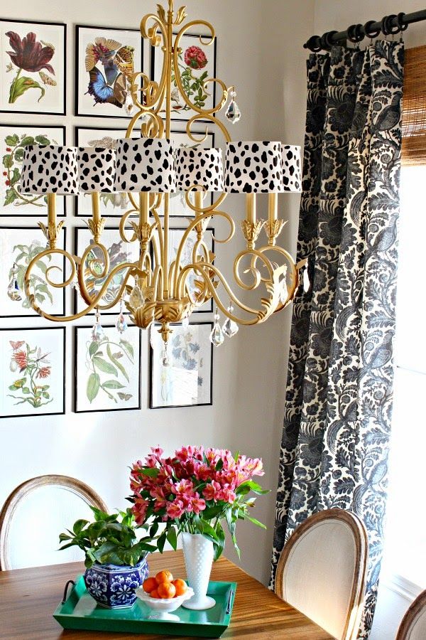 DIY SPOTTED CHANDELIER SHADES