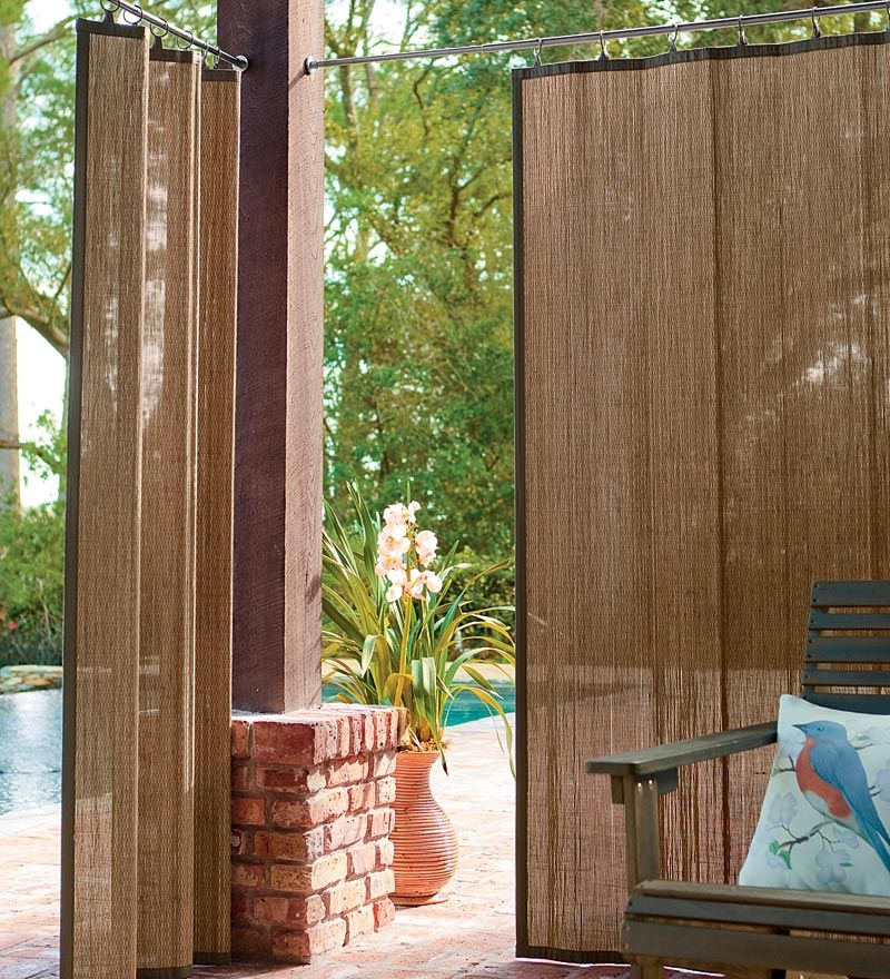 Outdoor Bamboo Curtain Panel, 40”W x 63”L | PlowHearth