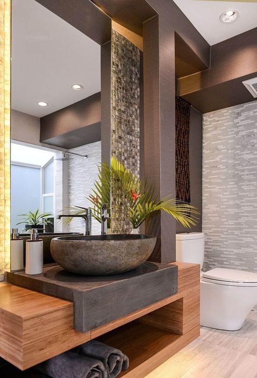 20 Pretty Unique Modern Bathroom Decoration Ideas to Give You a Peaceful Bath Time