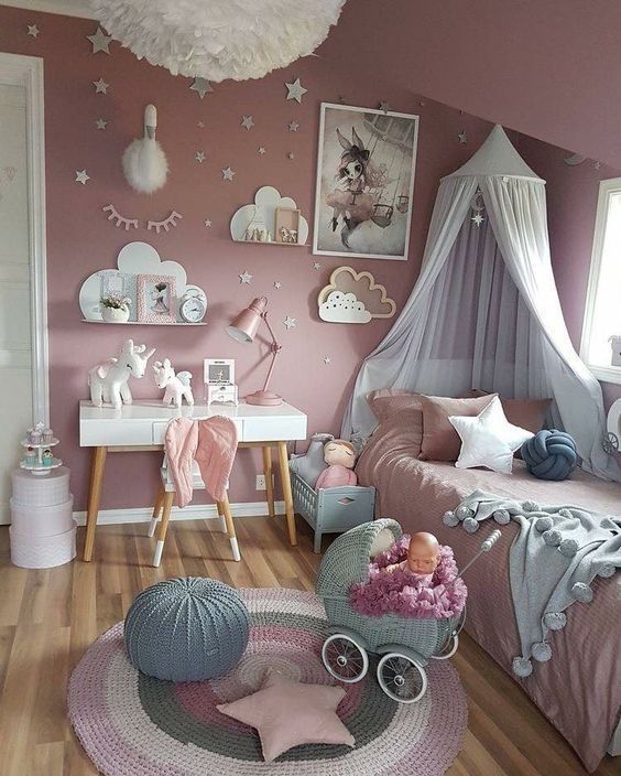 40 Gorgeous Girls Bedroom Ideas With Princess Themed Decorations