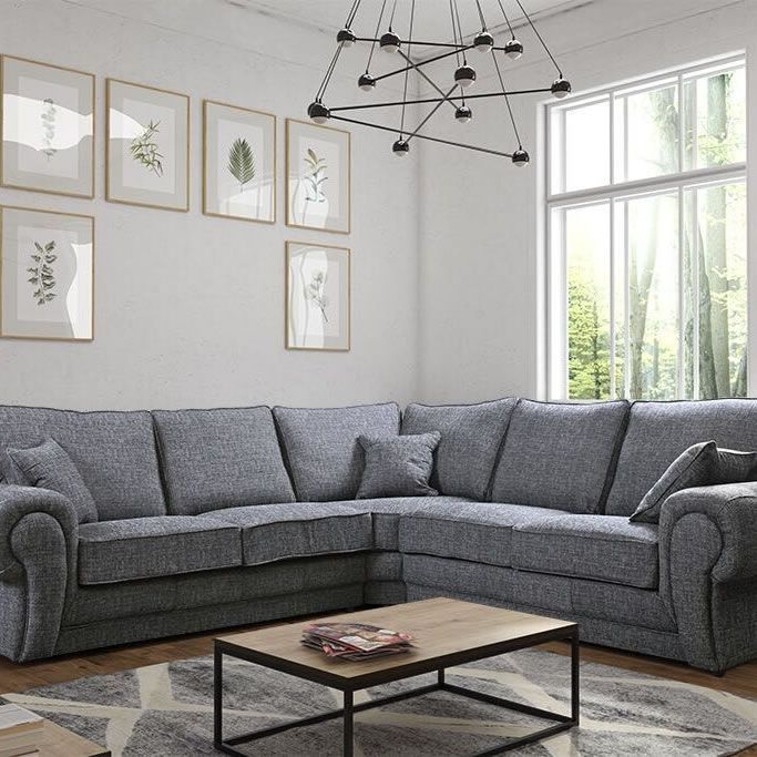 A corner sofa will quickly become the focal point of any room and this large gre...