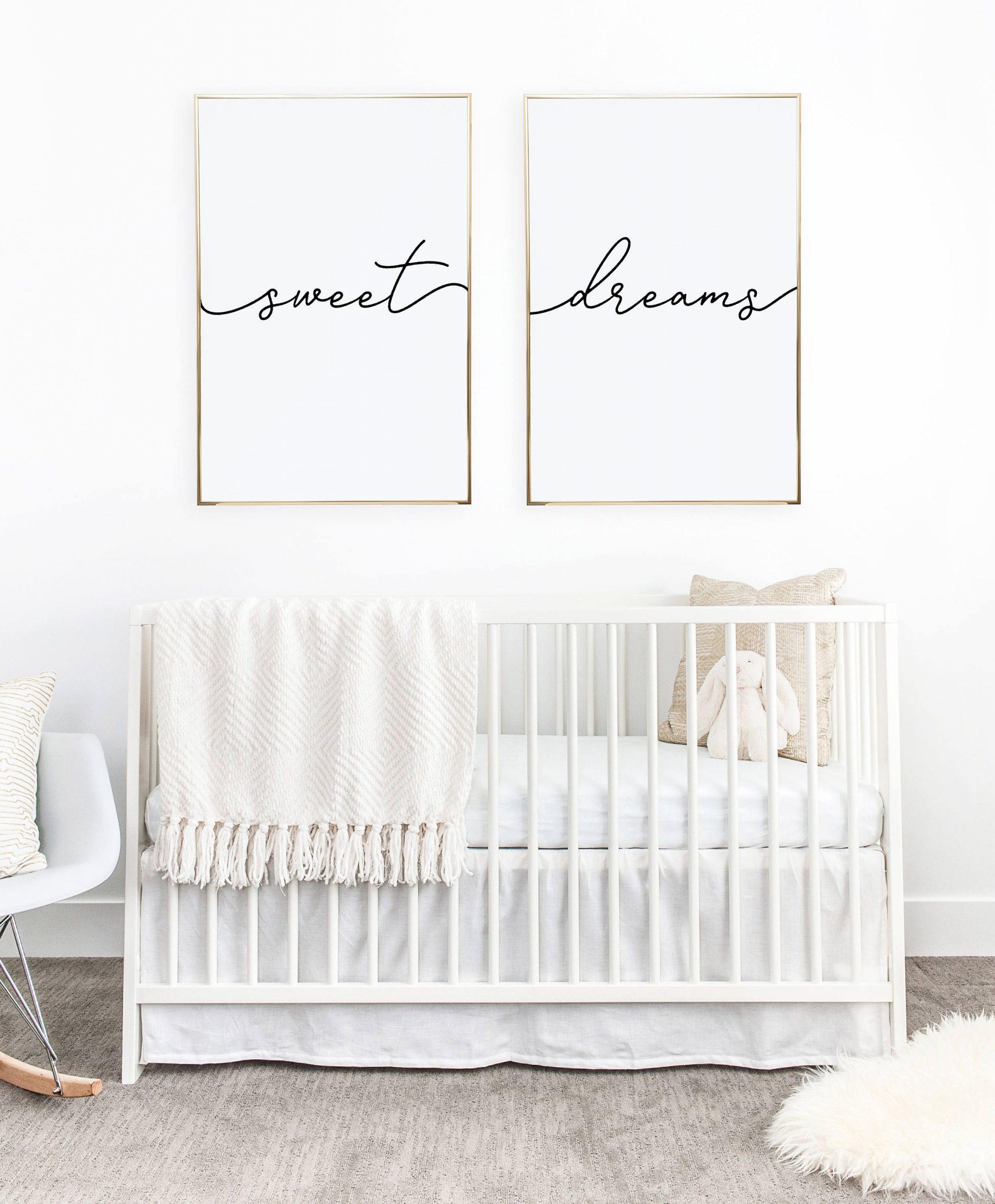 Above crib art/ set of 2 prints/ minimalist poster/ Above bed art/ above crib decor/ nursery print/ bedroom wall art/ Sweet Dreams print