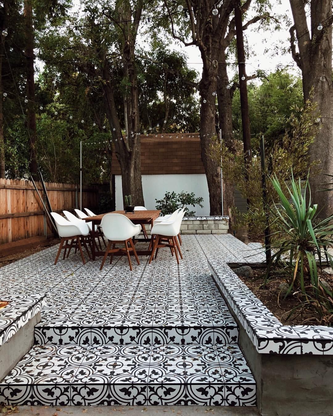 AllModern on Instagram: “We can't get enough of @sivanayla's black + white tiled patio 😍 Our porcelain Artea Tiles have the best moisture-absorption rating, so…”