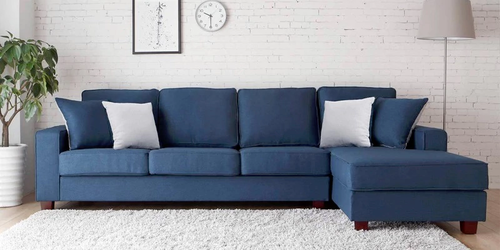 Andrea L Shape Sofa in Navy Blue Color, L Type Sofa – Zapwood Enterprise, Bengal…