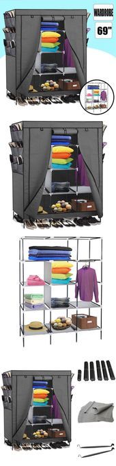 Armoires and Wardrobes 103430: 69 Portable Closet Storage Organizer Clothes Ward