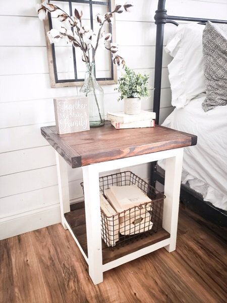 Aurora Farmhouse night stand, wooden nightstand, nightstand, rustic nightstand, bedroom nightstand, side table, end table, Farmhouse