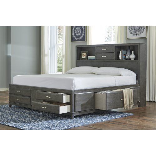 B476B7 in  by Ashley Furniture in Tooele, UT - Caitbrook - Gray 3 Piece Bed Set (Cal King)