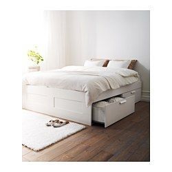 BRIMNES Bed frame with storage - white - IKEA