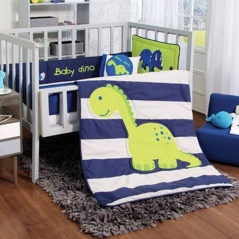 Baby dinosaur blue crib comforter set, Guarantee*
