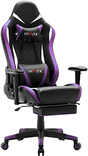 Best Seller Ficmax Massage Gaming Chair Ergonomic Gamer Chair  Footrest Reclining Game Chair  Armrest High Back Leather PC Gaming Chair Plus Size Racing Office Chair  Head  Lumbar Support (Purple) online – Liketopclothing