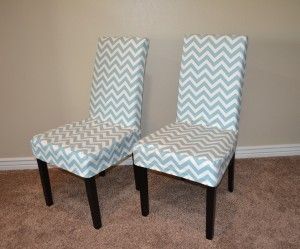 Capital E easy parson chair slipcover tutorial with chevron fabric!!! Two chairs…