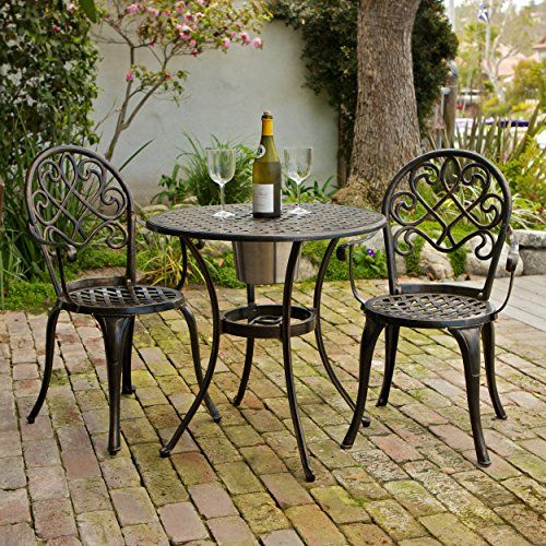 Christopher Knight Home 234795 Angeles CKH Outdoor Metal Bistro Set, Copper