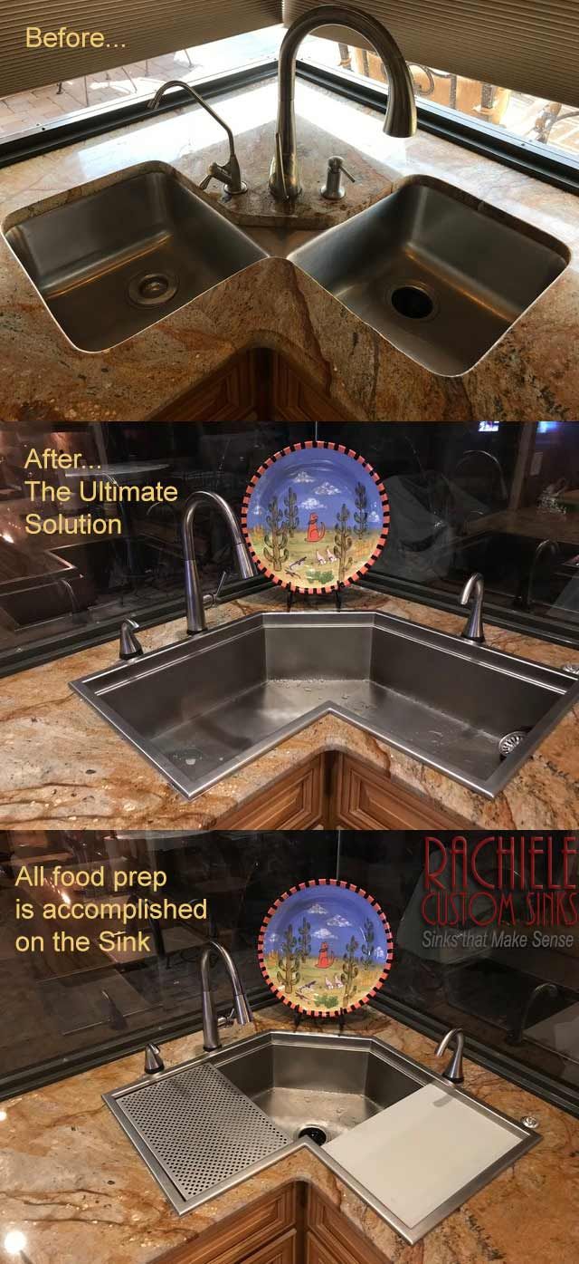 Corner Kitchen Sink made of Marine Grade Stainless