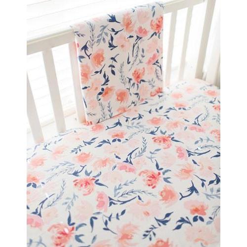 Crib Sheet | Floral Rosewater in Peach