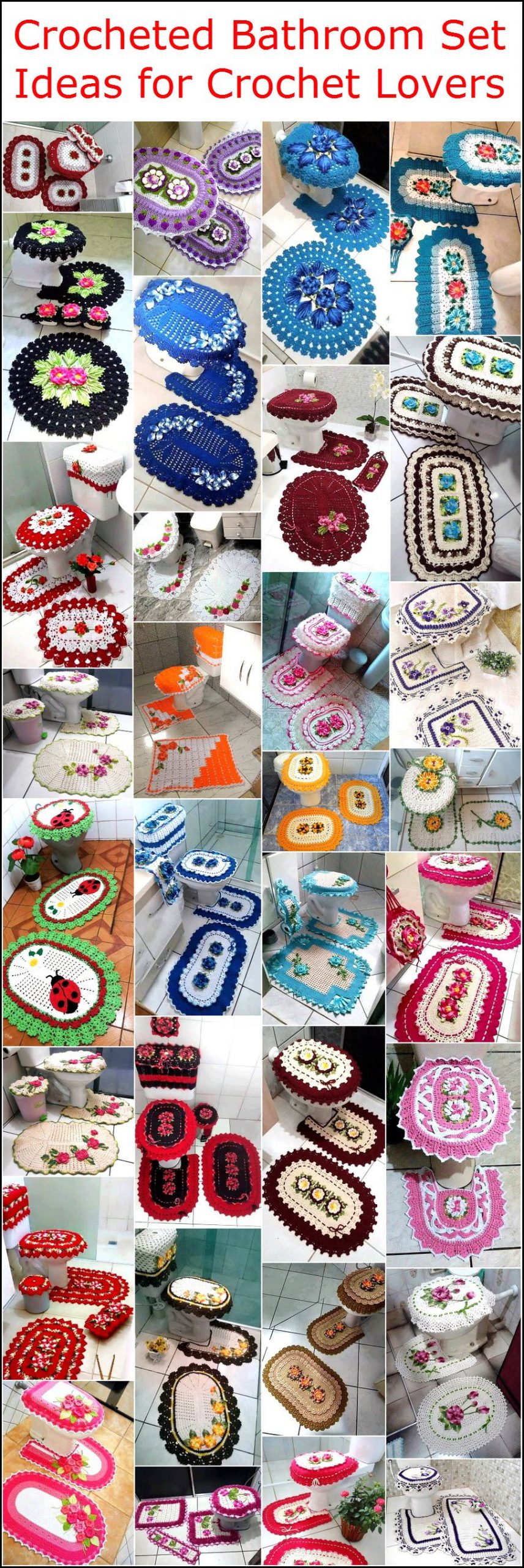 Crocheted Bathroom Set Ideas for Crochet Lovers