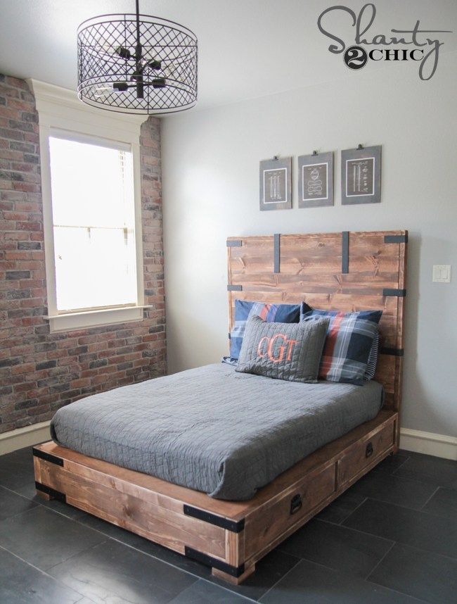 DIY Full or Queen Size Storage Bed