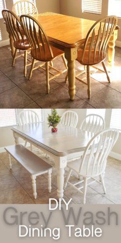 DIY Grey Paint Wash Dining Table & Chairs – The DIY Lighthouse