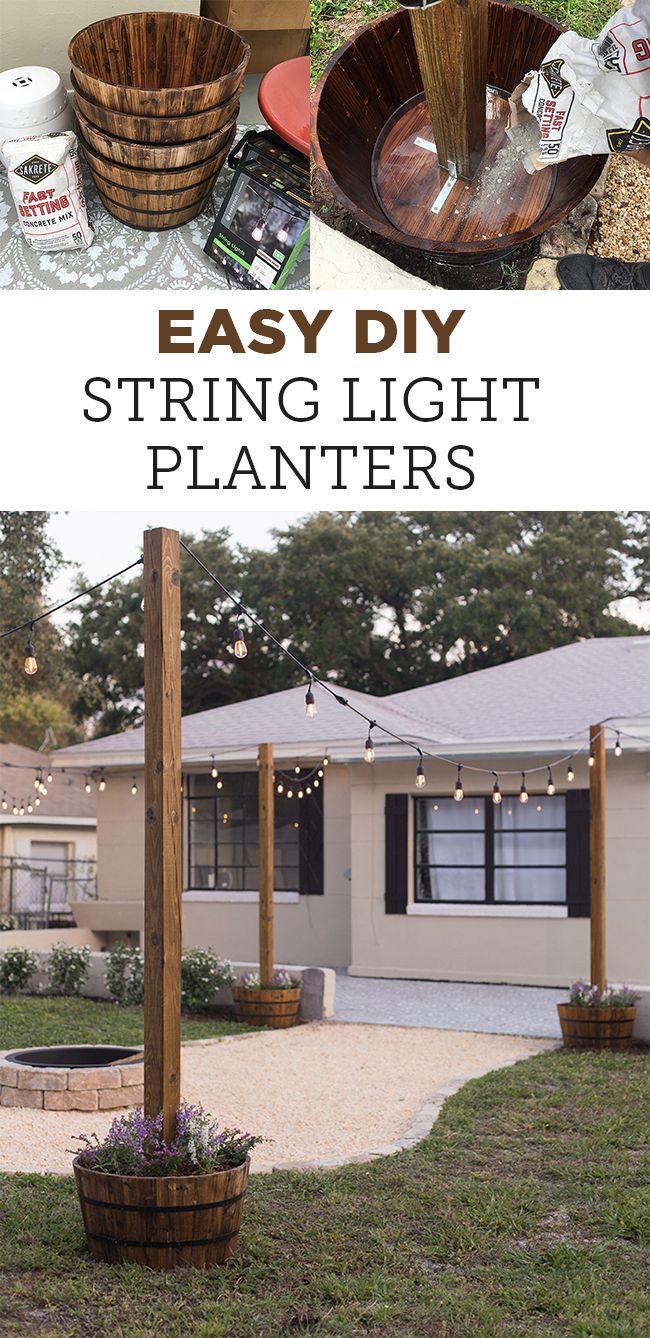DIY String Light Planters