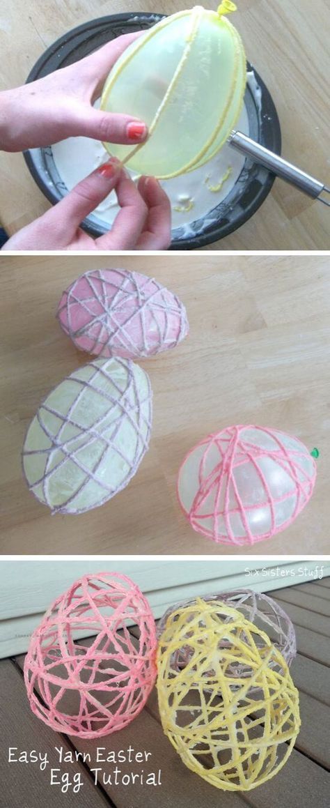DIY Yarn Easter Egg Decorations