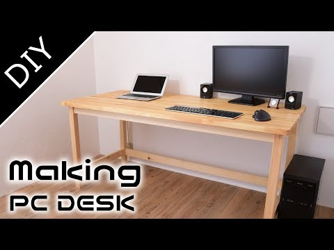 DIY机・PCデスクの作り方 コンセント収納ボックス付き作業机 【自作工房】～Making of the PC DESK（working table）