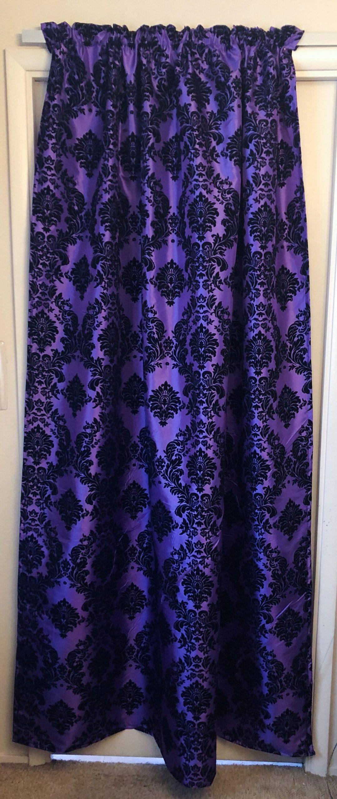 Damask curtains damask curtain panels gothic curtains victorian curtains purple black