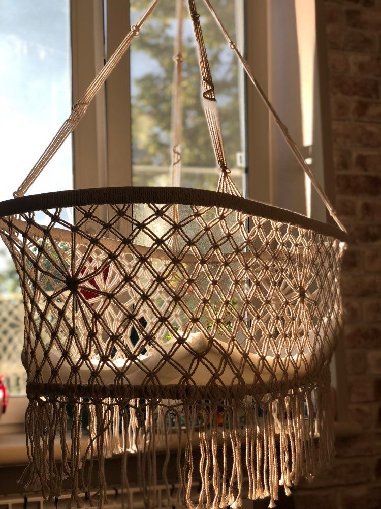 Decorative Woven Hanging Baby Cradle Basket