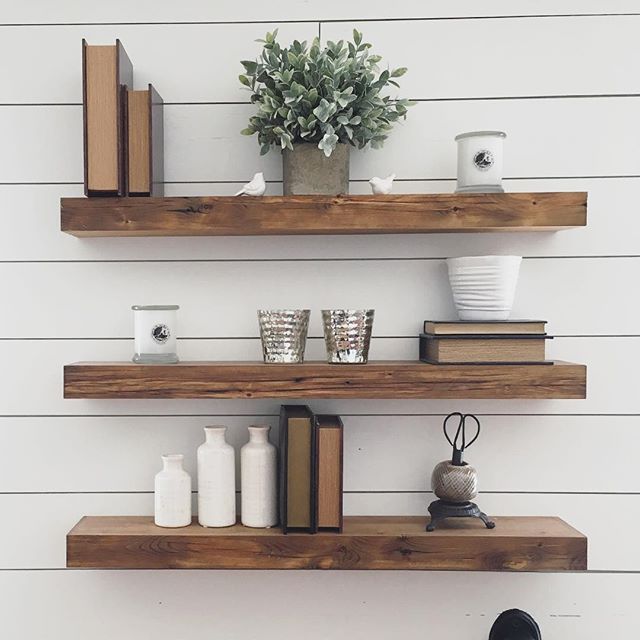 Denise O’Donnell on Instagram: “I haven’t quite gotten my floating shelves decorated exactly how I want yet but I was asked about them so I thought I share my shelves. 😉…”