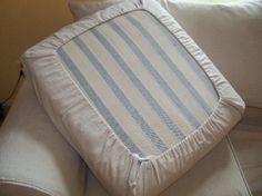 Easy DIY Drawstring Seat Cushion Cover - KOVI