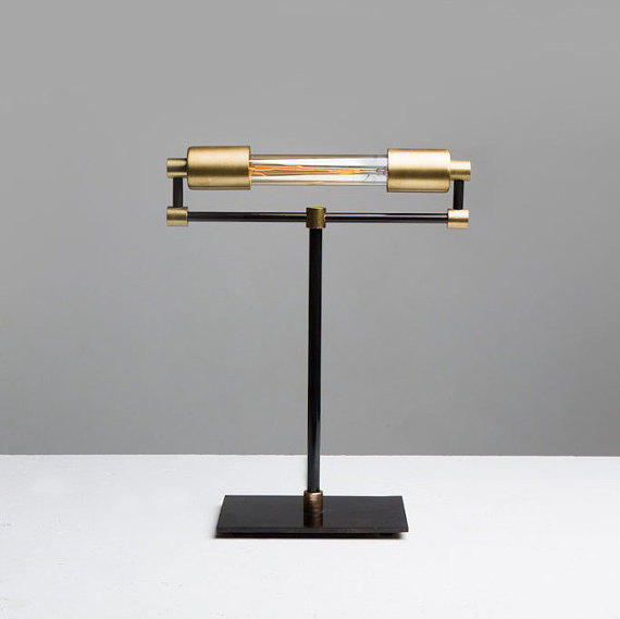 Electric T Bankers Brass Desk Lamp