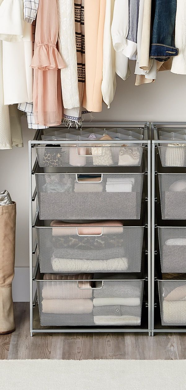 Elfa drawer units are perfect for any room or storage need