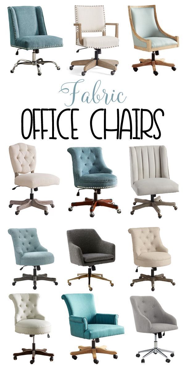 Fabric Office Chairs in creamy whites, teals and grays!