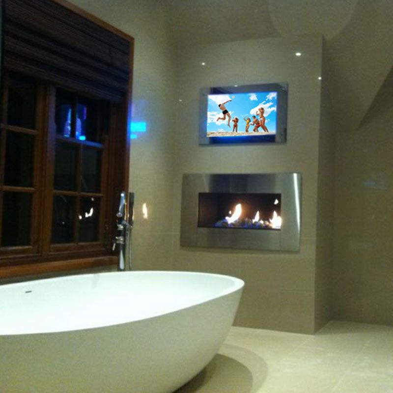 Fireplace AND tv in bathroom - why not?!