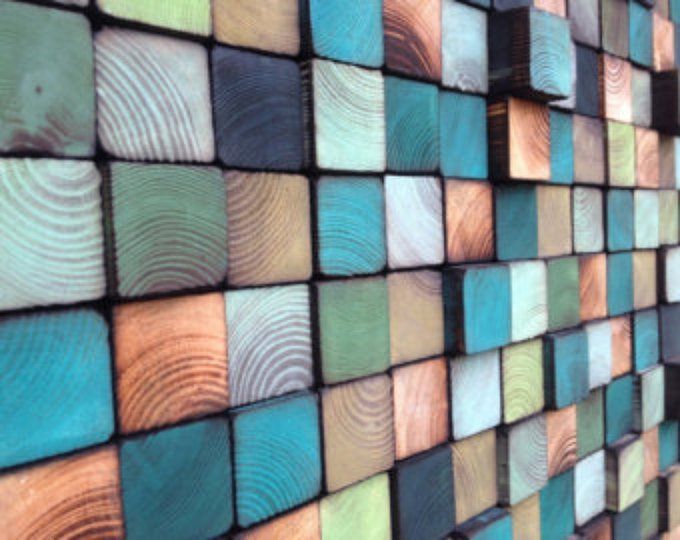 Geometric wood wall art, Reclaimed Wood Art, Mosaic wood art, Geometric wall art, Rustic wood art, Wooden art, Wooden panel