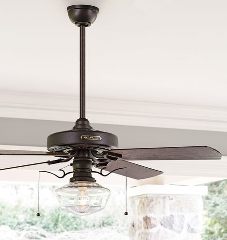 Heron Ceiling Fan with Clear Ogee Shade
