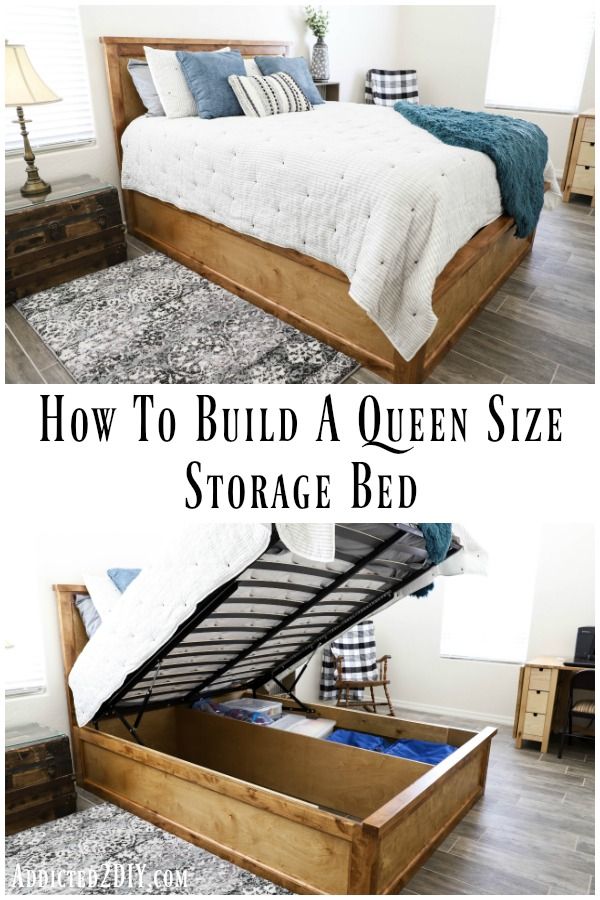 How To Build A Queen Size Storage Bed - Addicted 2 DIY