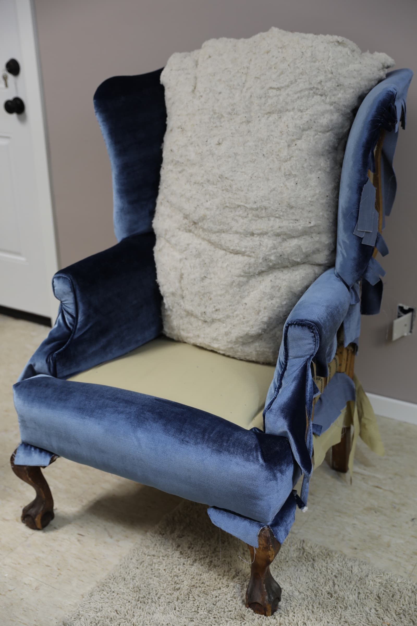 How to Reupholster the Back, Sides, and Outside of a Wingback Chair
