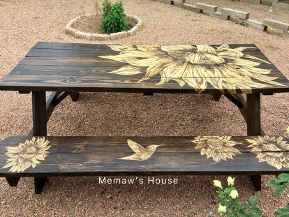 How to Stain a Lowe’s Picnic Table Makeover, Memaw’s Way DIY