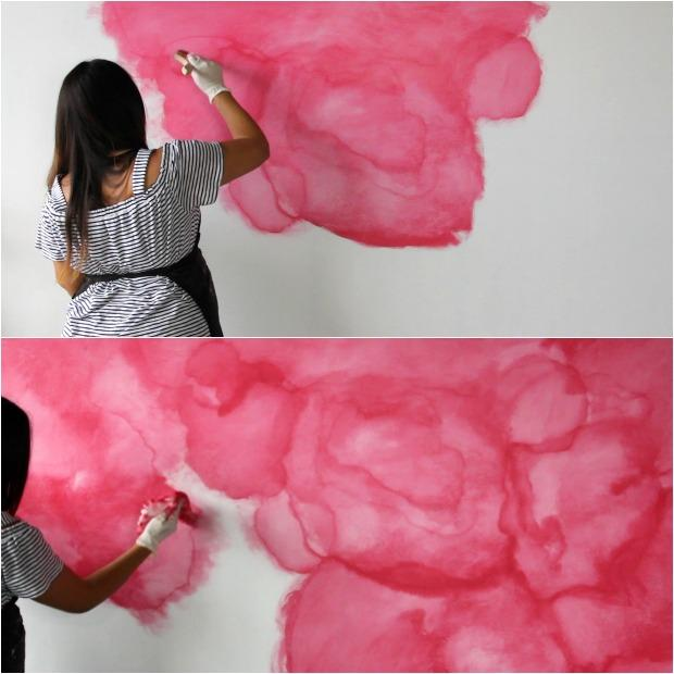 How to Stencil a DIY Watercolor Mural
