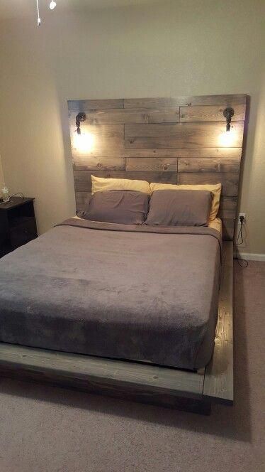 How to build a beautiful DIY bed frame & wood headboard easily. Free DIY bed pla...