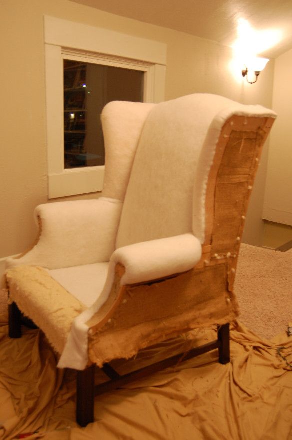 How to reupholster a wingback chair