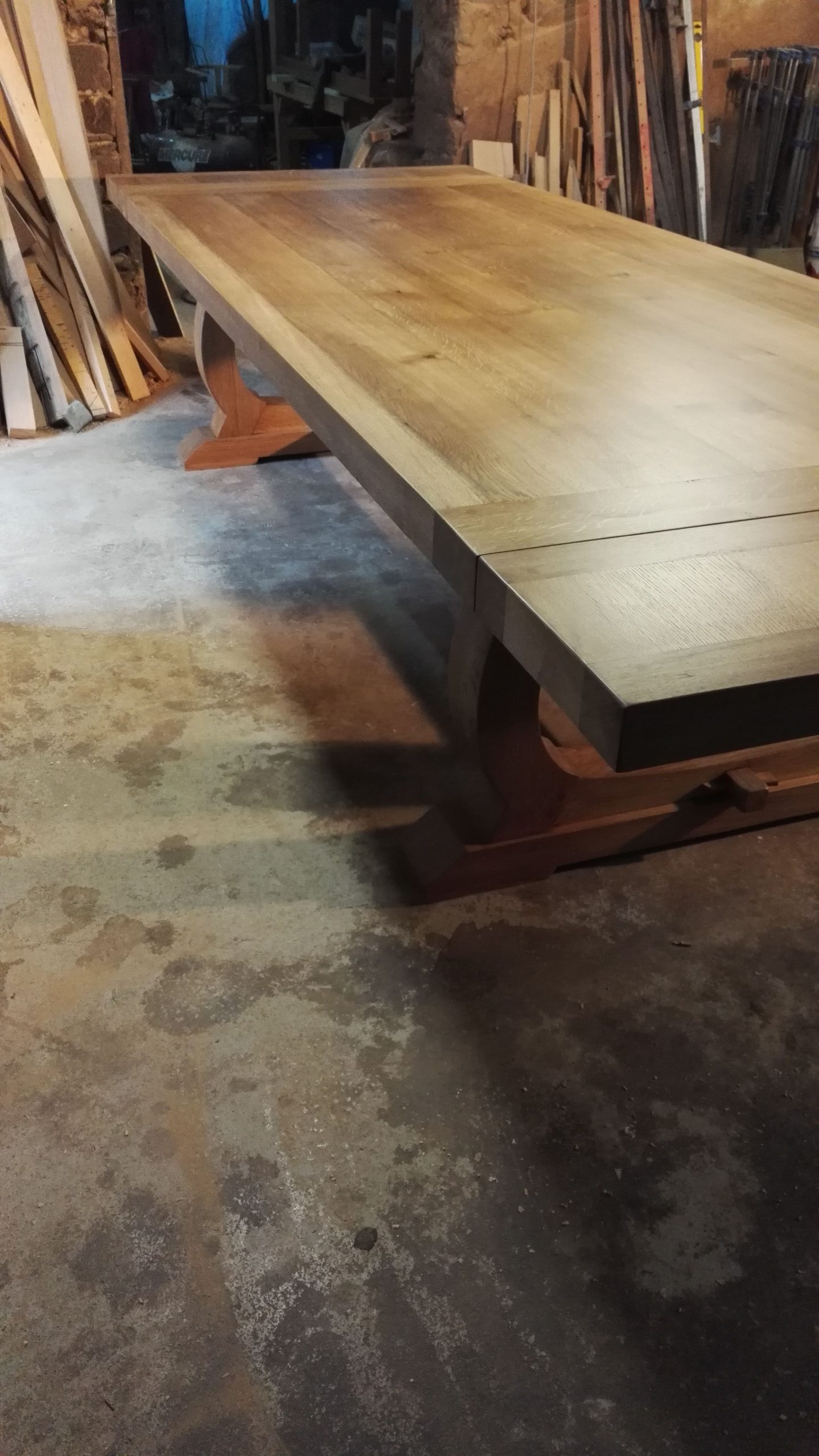 Huge Extending Oak Refectory Table for a Southport client
