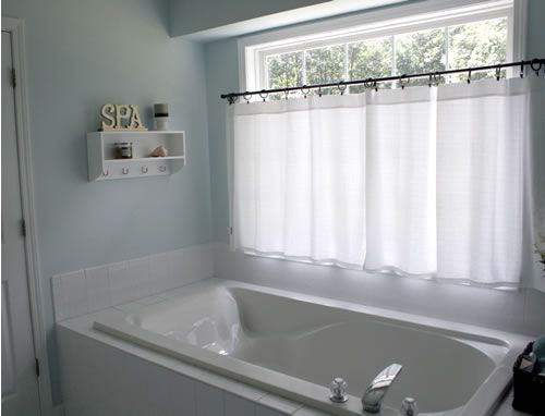I have a window just like this in my master bath.  These curtains look perfect f… - pickndecor.com/furniture