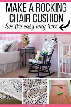 I needed an upholstered rocking chair cushion for my daughter’s nursery so I ma…