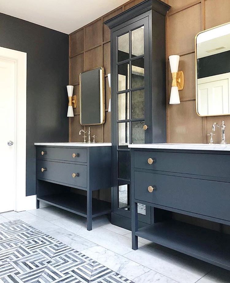 Interior Design | Home Decor on Instagram: “Bathroom goals!! Love everything about this!! Design by @jeanstofferdesign . . . . . #rusticmeetsmodern #rusticmodern #modernrustic…”