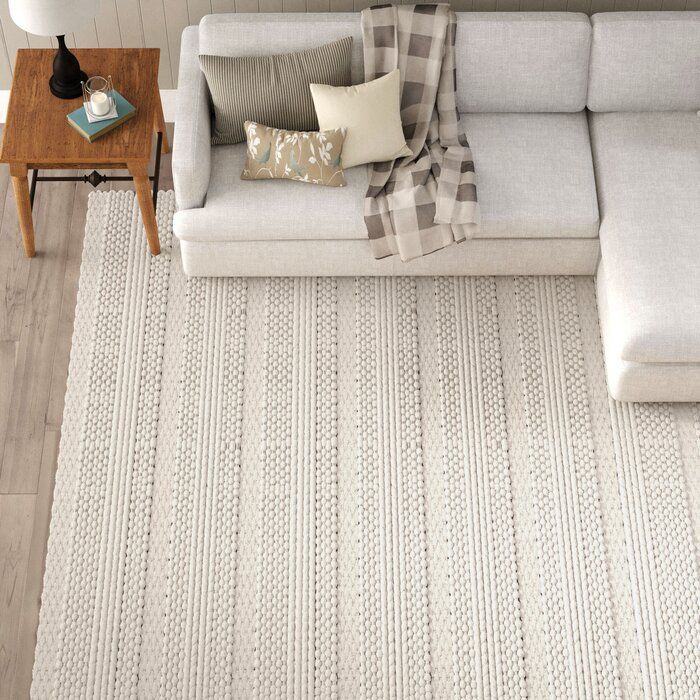 Jocelyn Parchment Handwoven Flatweave Wool White/Charcoal Area Rug