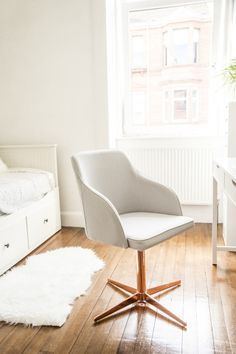 Keira Office Chair, Cloud Grey and Copper