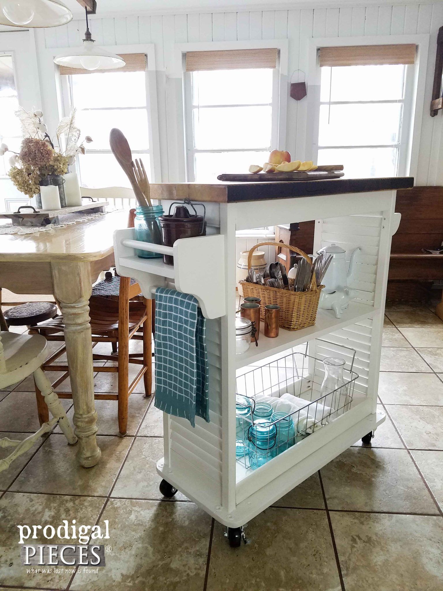 Kitchen Island Cart from Repurposed Materials - Prodigal Pieces