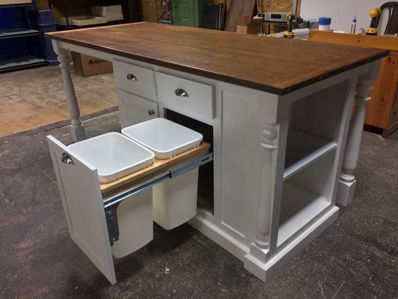 Kitchen Island with Large Seating Area and Storage, Cutom Kitchen Island