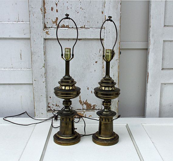 Large Brass Stiffel Lamps, Pair Vintage Chic Found By Foo Foo La La